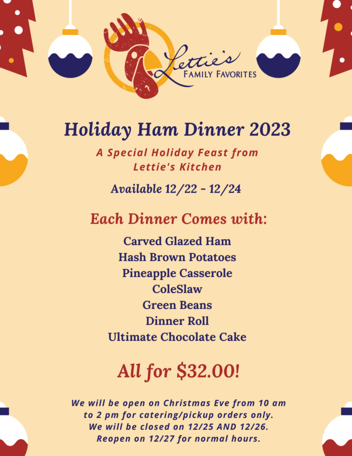 Holiday Ham Dinner for Lettie's Kitchen 2023