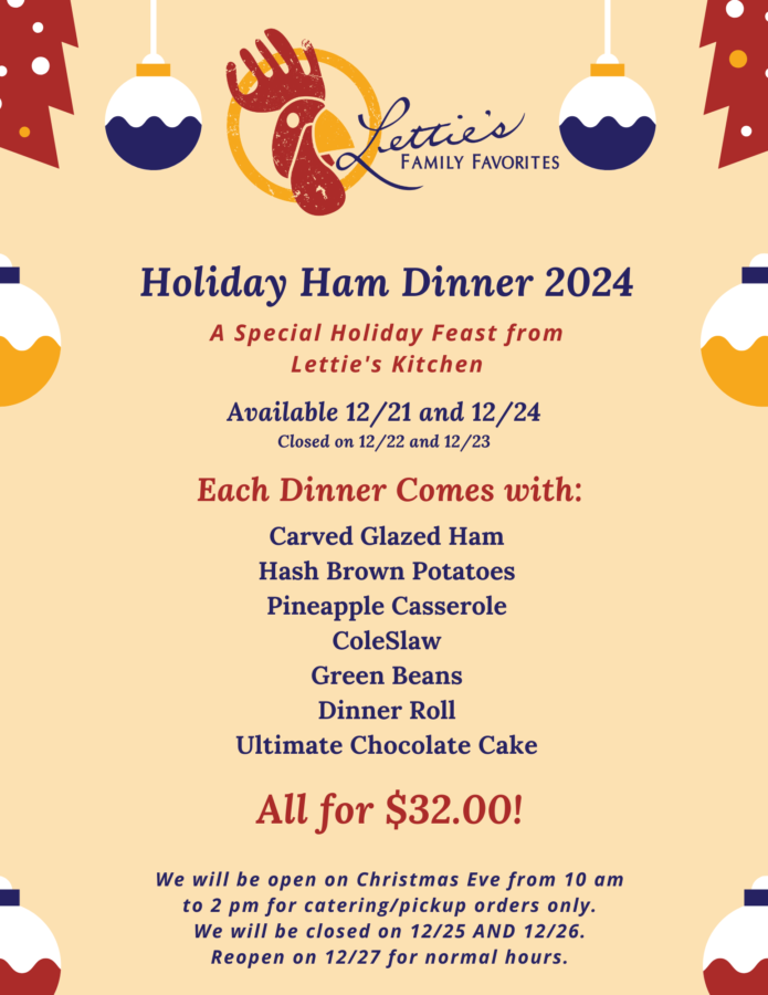 Holiday Ham Dinner for Lettie's Kitchen 2024